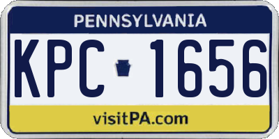 PA license plate KPC1656