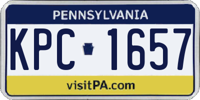 PA license plate KPC1657