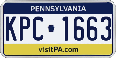 PA license plate KPC1663