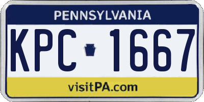 PA license plate KPC1667