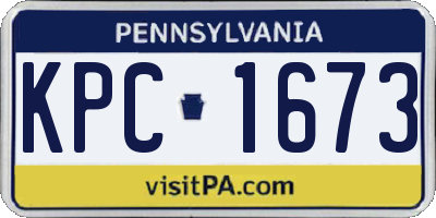 PA license plate KPC1673