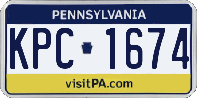 PA license plate KPC1674