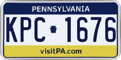 PA license plate KPC1676