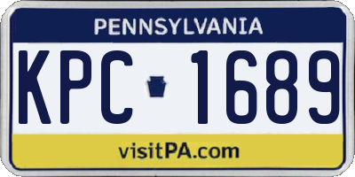 PA license plate KPC1689