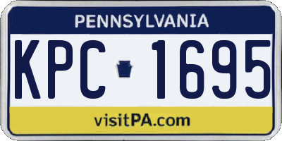 PA license plate KPC1695