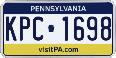 PA license plate KPC1698