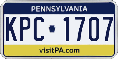 PA license plate KPC1707