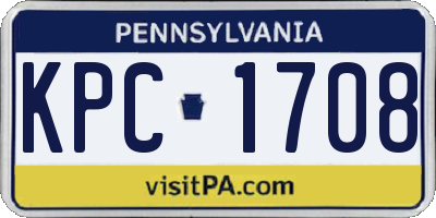 PA license plate KPC1708