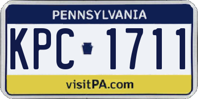PA license plate KPC1711