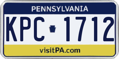 PA license plate KPC1712