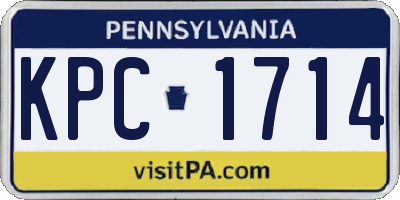 PA license plate KPC1714