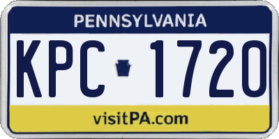 PA license plate KPC1720