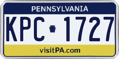 PA license plate KPC1727