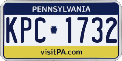 PA license plate KPC1732