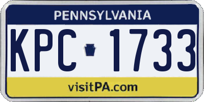 PA license plate KPC1733