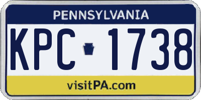 PA license plate KPC1738