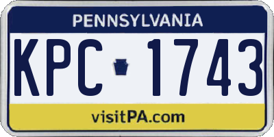 PA license plate KPC1743