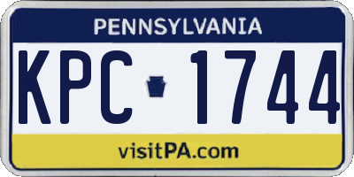 PA license plate KPC1744