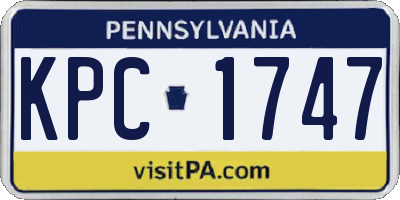 PA license plate KPC1747