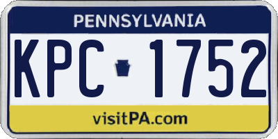 PA license plate KPC1752