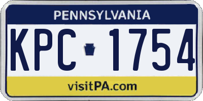 PA license plate KPC1754