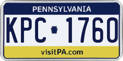 PA license plate KPC1760