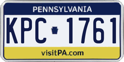 PA license plate KPC1761