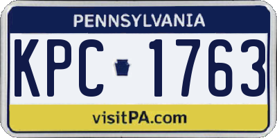 PA license plate KPC1763