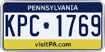 PA license plate KPC1769