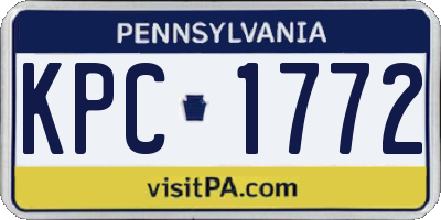 PA license plate KPC1772