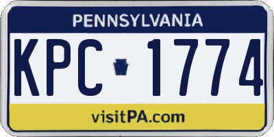 PA license plate KPC1774