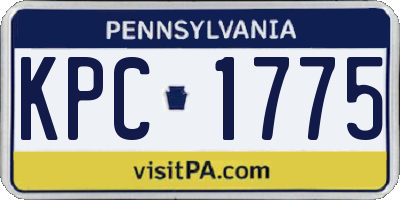 PA license plate KPC1775
