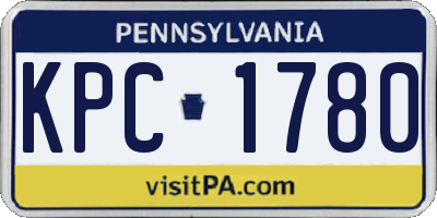 PA license plate KPC1780