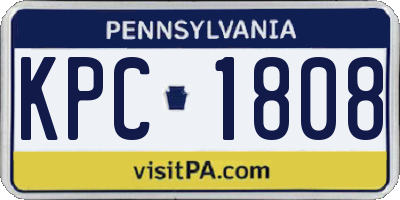 PA license plate KPC1808