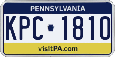 PA license plate KPC1810