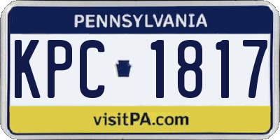 PA license plate KPC1817