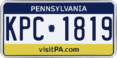 PA license plate KPC1819