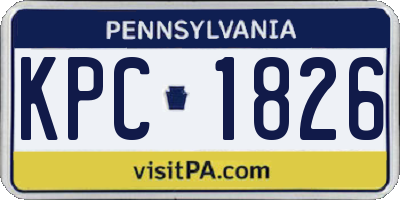 PA license plate KPC1826