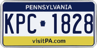 PA license plate KPC1828