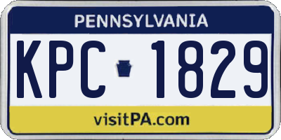 PA license plate KPC1829