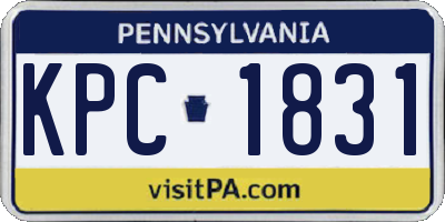 PA license plate KPC1831