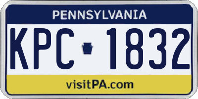 PA license plate KPC1832