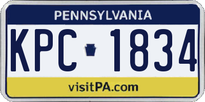 PA license plate KPC1834