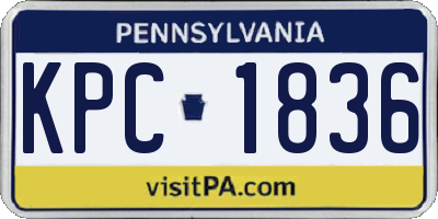PA license plate KPC1836