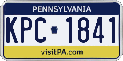 PA license plate KPC1841