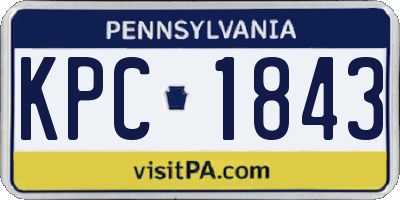 PA license plate KPC1843