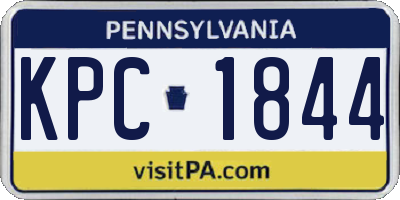 PA license plate KPC1844