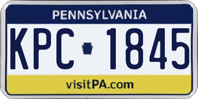 PA license plate KPC1845