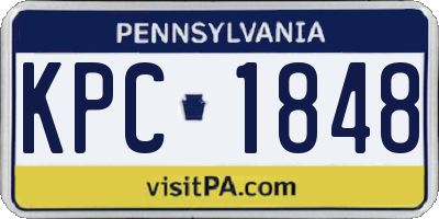 PA license plate KPC1848