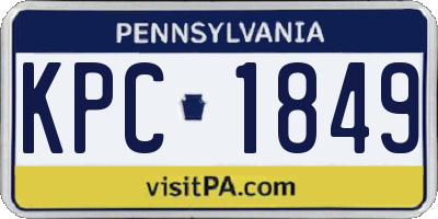 PA license plate KPC1849